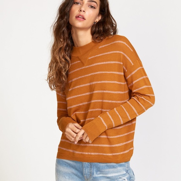 🔥 RVCA Women's Tristan Striped Sweater NWT - Picture 10 of 10